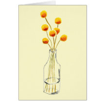 Yellow happy Billy Button Blume Australische Kunst