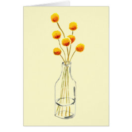 Yellow happy Billy Button Blume Australische Kunst