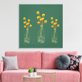 Yellow happy Billy Button Blume Australische Kunst Leinwanddruck (Insitu (Wohnzimmer))