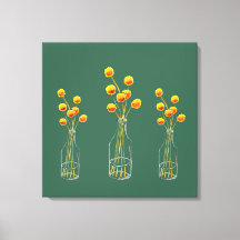 Yellow happy Billy Button Blume Australische Kunst