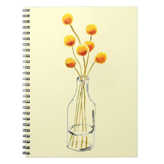 Yellow happy Billy Button Blume Australische Kunst Notizblock (Vorderseite)