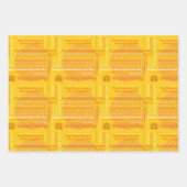 Yellow Happy Days Wrapping Paper Geschenkpapier Set (Vorderseite)