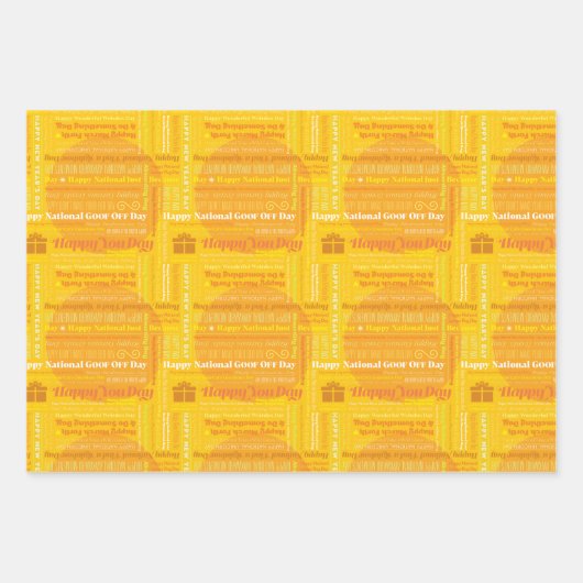Yellow Happy Days Wrapping Paper Geschenkpapier Set (Vorderseite)