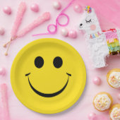 Yellow Happy Face Birthday Niedlich Paper Teller (Party)