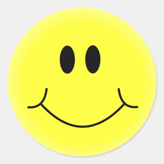 Yellow Happy Face Custom Classic Round Aufkleber (Vorderseite)