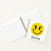 Yellow Happy Girly Face, Fun Personalisiert Notizblock (Innenseite)