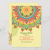 Yellow Happy Holi Einladung (Vorne/Hinten)