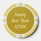 Yellow Happy New Year Pokerchips (Vorderseite)