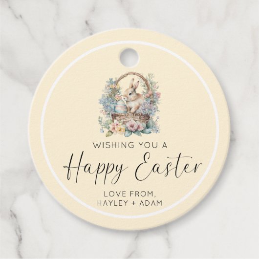 Yellow Happy Ostersonne Geschenkanhänger (Vorderseite)