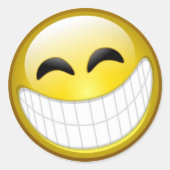 Yellow Happy Smilie Face Stickers (Vorderseite)