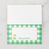 Yellow Happy Spring Chick Easter B Green Check Platzkarte (Außenseite Aufgefaltet)