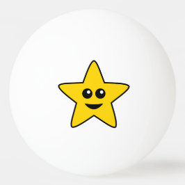 Yellow Happy Star Ping Pong Ball Tischtennisball