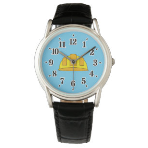Yellow Hard Hat Cartoon Armbanduhr