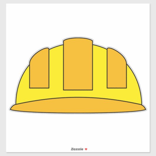 Yellow Hard Hat Cartoon Aufkleber (Blatt)