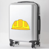 Yellow Hard Hat Cartoon Aufkleber (Koffer)