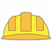 Yellow Hard Hat Cartoon Aufkleber (Vorderseite)