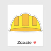 Yellow Hard Hat Cartoon Aufkleber (Blatt)