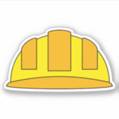Yellow Hard Hat Cartoon Aufkleber (Vorderseite)