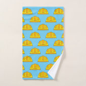 Yellow Hard Hat Cartoon Badhandtuch Set (Handtuch)