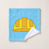 Yellow Hard Hat Cartoon Badhandtuch Set (Waschlappen)