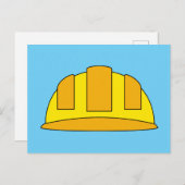 Yellow Hard Hat Cartoon Feiertagspostkarte (Vorne/Hinten)
