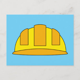 Yellow Hard Hat Cartoon Feiertagspostkarte
