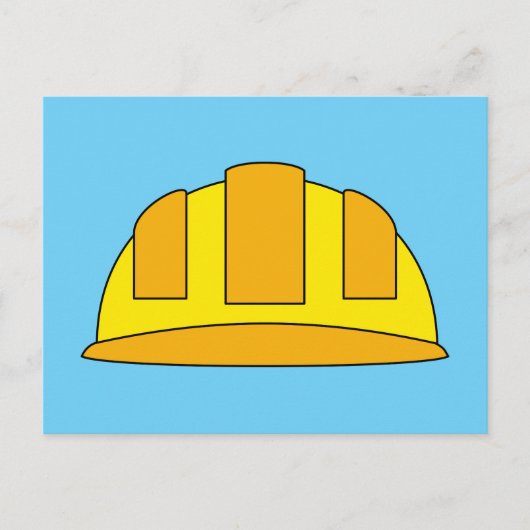 Yellow Hard Hat Cartoon Feiertagspostkarte (Vorderseite)