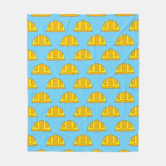 Yellow Hard Hat Cartoon Fleecedecke (Vorderseite)