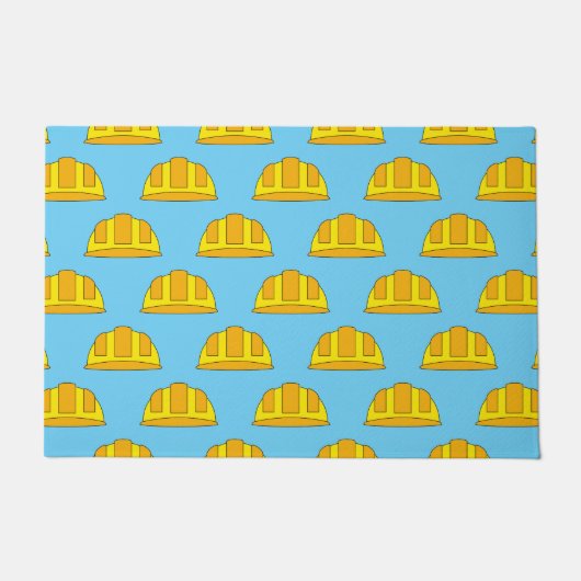 Yellow Hard Hat Cartoon Fußmatte (Vorderseite)