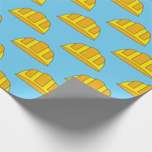 Yellow Hard Hat Cartoon Geschenkpapier (Ecke)
