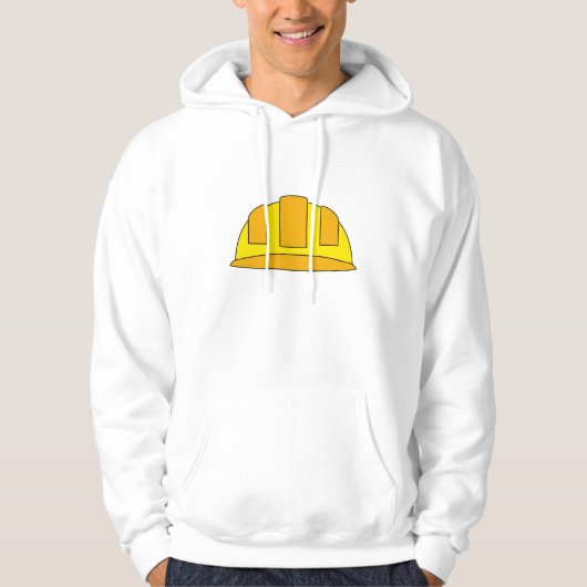 Yellow Hard Hat Cartoon Hoodie (Vorderseite)