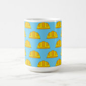 Yellow Hard Hat Cartoon Kaffeetasse (Mittel)