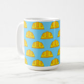 Yellow Hard Hat Cartoon Kaffeetasse (Vorderseite Links)
