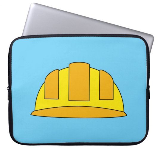 Yellow Hard Hat Cartoon Laptopschutzhülle (Vorderseite)
