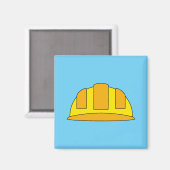 Yellow Hard Hat Cartoon Magnet (Vorderseite/Rückseite)