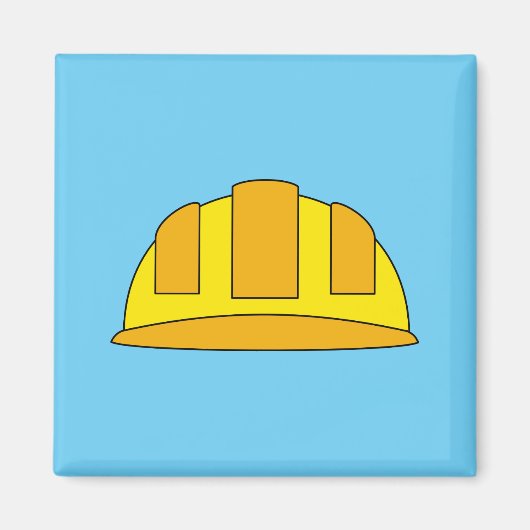 Yellow Hard Hat Cartoon Magnet (Vorne)
