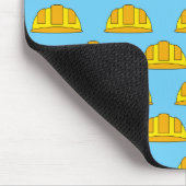 Yellow Hard Hat Cartoon Mousepad (Ecke)