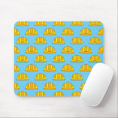 Yellow Hard Hat Cartoon Mousepad (Mit Mouse)