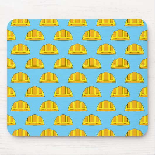 Yellow Hard Hat Cartoon Mousepad (Vorne)