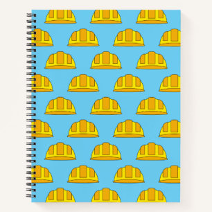 Yellow Hard Hat Cartoon Notizblock