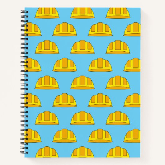 Yellow Hard Hat Cartoon Notizblock (Vorderseite)
