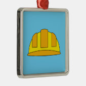 Yellow Hard Hat Cartoon Ornament Aus Metall (Rechts)