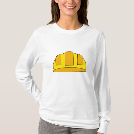 Yellow Hard Hat Cartoon T-Shirt (Vorderseite)