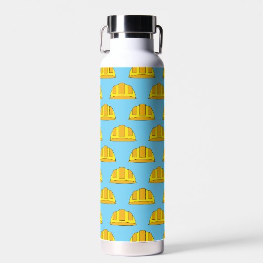Yellow Hard Hat Cartoon Trinkflasche (Vorne)