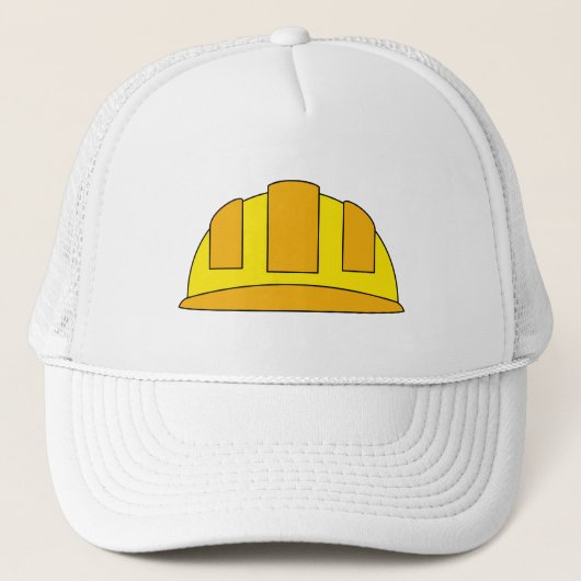 Yellow Hard Hat Cartoon Truckerkappe (Vorderseite)