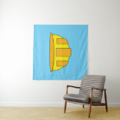 Yellow Hard Hat Cartoon Wandteppich (Beispiel (Horizontal))