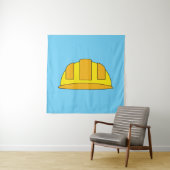 Yellow Hard Hat Cartoon Wandteppich (Beispiel)