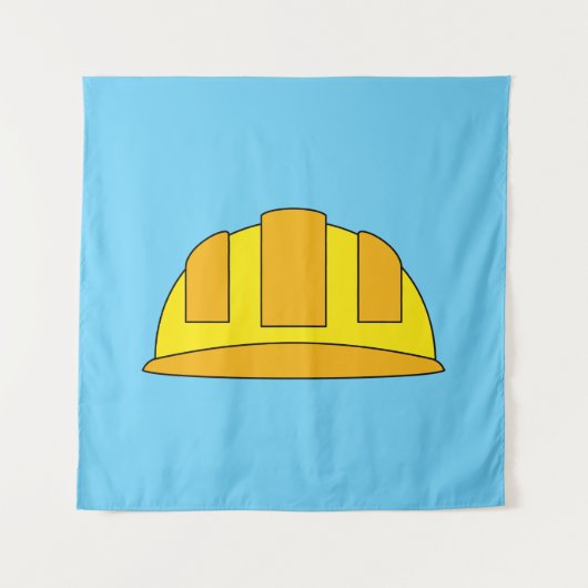 Yellow Hard Hat Cartoon Wandteppich (Vorderseite)