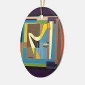 Yellow Harp Keramik Ornament (Links)