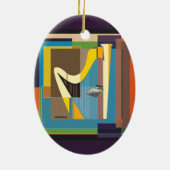 Yellow Harp Keramik Ornament (Hinten)